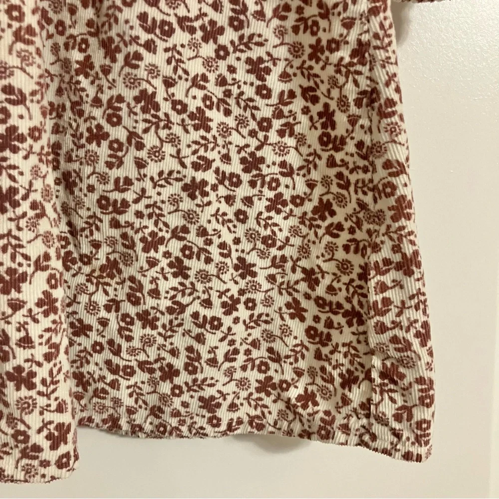 Old Navy Girls Sz‎ 4T Boho Cottage Core White/ Plum Floral Corduroy Dress